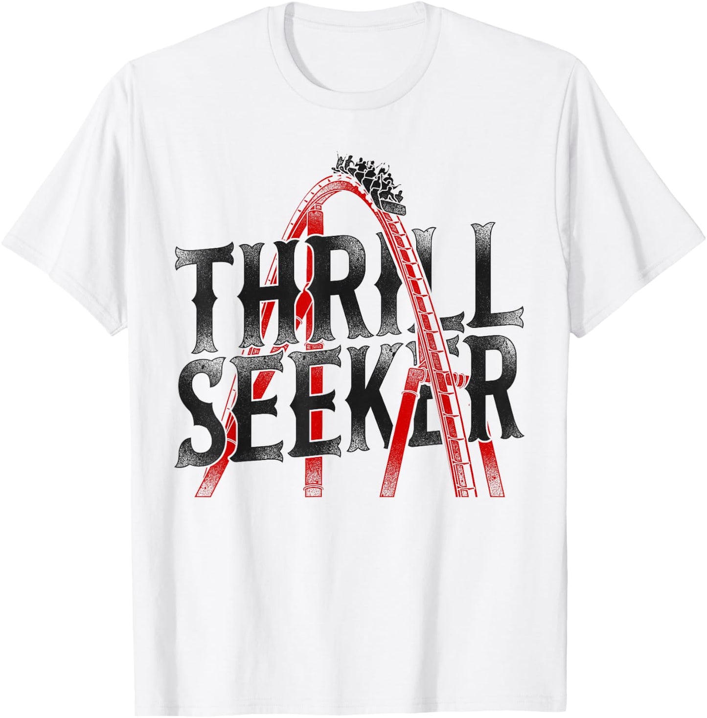Roller Coaster Vintage Thrill Seeker T-Shirt - T-Shirt | White