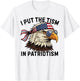 I Put The Tism in Patriotism Retro Eagle USA Flag 4th July T-Shirt - T-Shirt | White