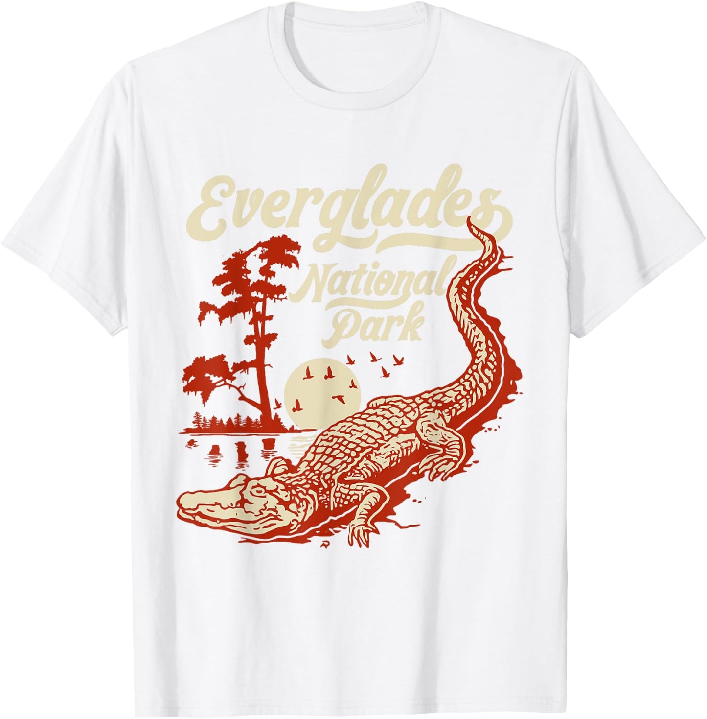 Everglades National Park Vintage Crocodile Alligator Florida T-Shirt - T-Shirt | White