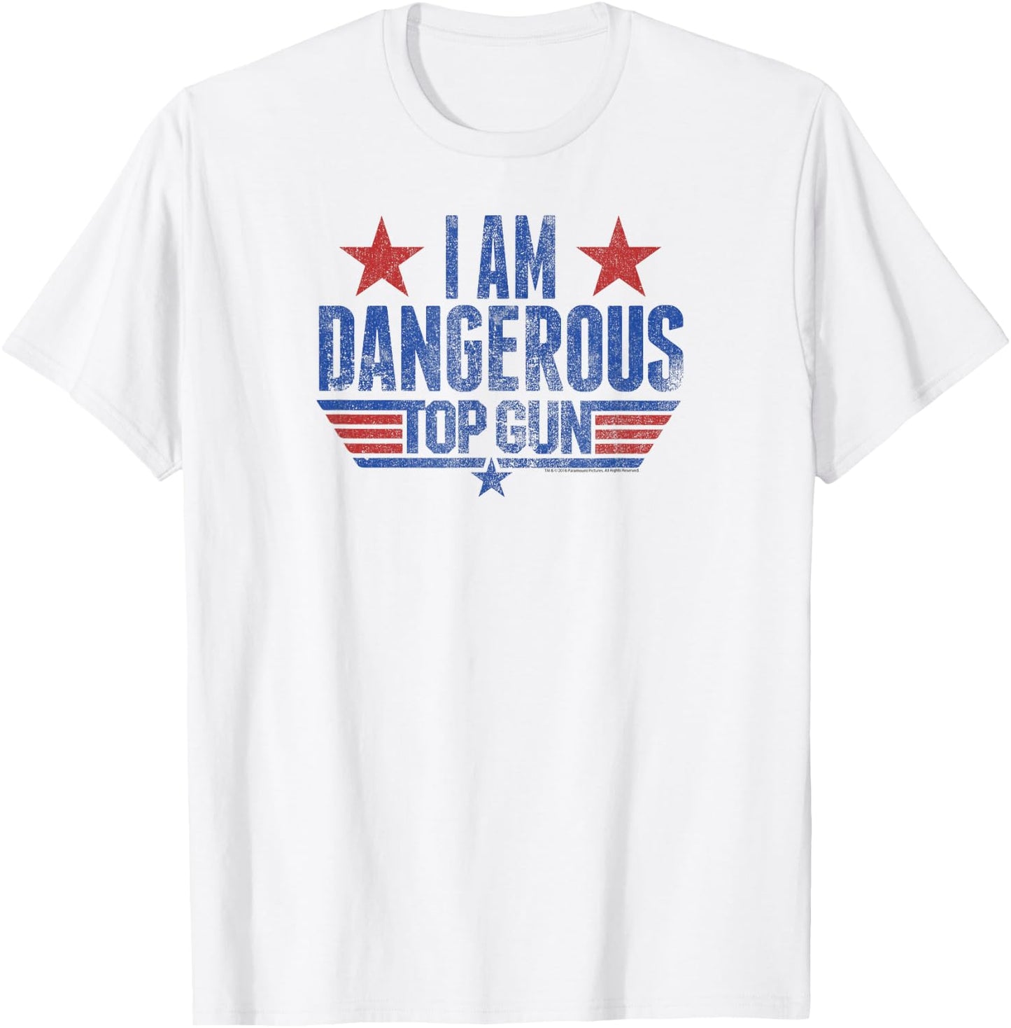 Top Gun I Am Dangerous Logo Action Movie T-Shirt - T-Shirt | White
