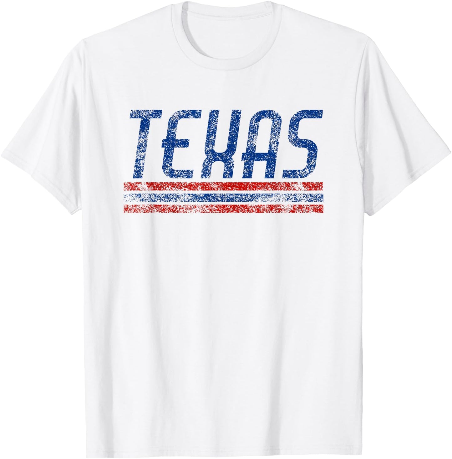 Texas Retro Vintage Weathered Stripe Throwback T-Shirt - T-Shirt | White