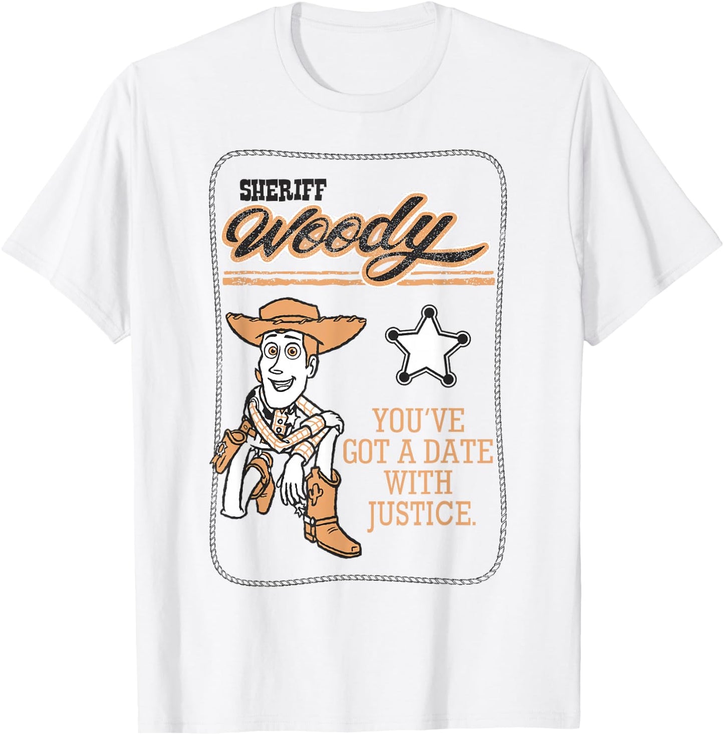 Disney Pixar Toy Story Woody Date With Justice Vintage Card T-Shirt - T-Shirt | White
