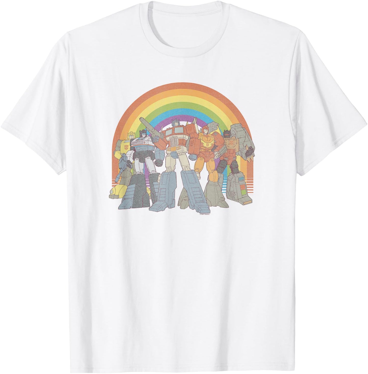 Transformers Pride Rainbow Heroes Unite T-Shirt - T-Shirt | White