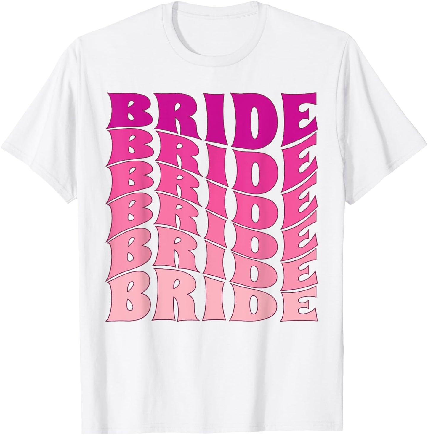 Bride Bachelorette Party Wedding Bridal, Retro Groovy Bride T-Shirt - T-Shirt | White