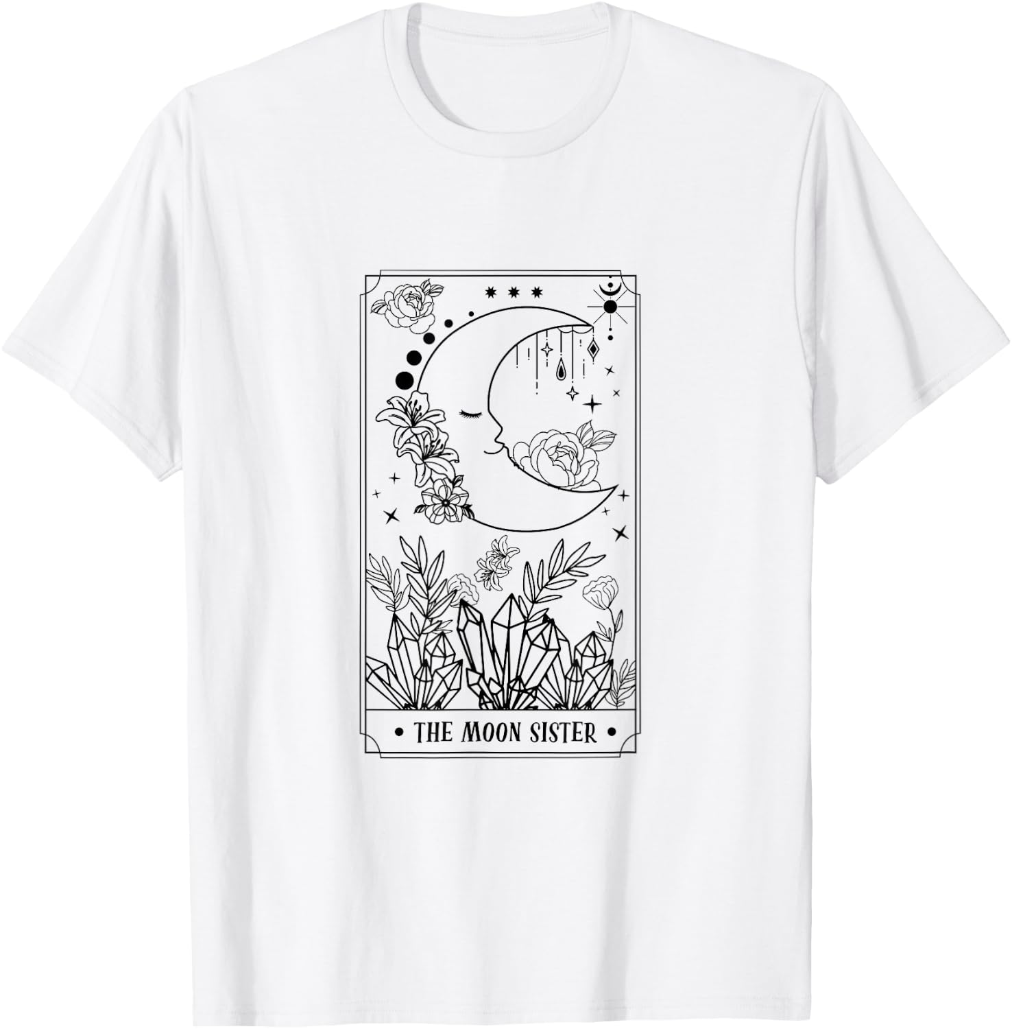 The Moon Sister Tarot Card Bridesmaids Boho Bachelorette T-Shirt - T-Shirt | White