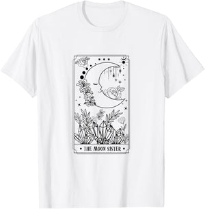 The Moon Sister Tarot Card Bridesmaids Boho Bachelorette T-Shirt - T-Shirt | White
