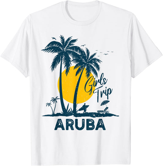 Aruba Girls Trip 2026 Family Vacation T-Shirt - T-Shirt | White