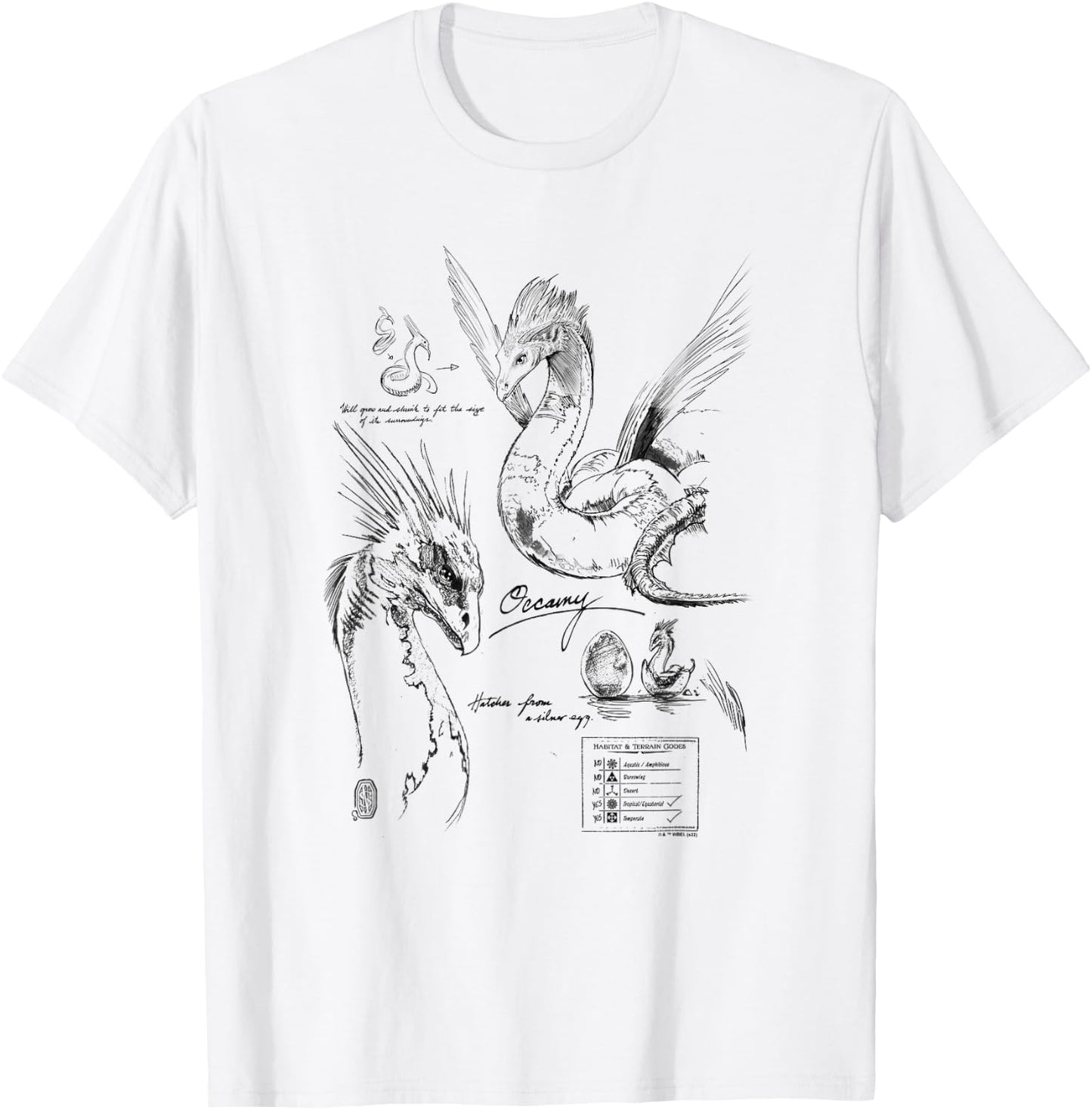 Fantastic Beasts Occamy Profile Poster T-Shirt - T-Shirt | White