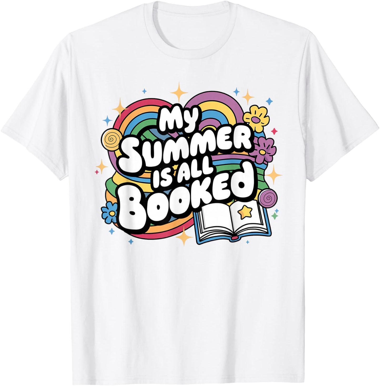 My Summer Is All Booked Book Reading Summer Reading T-Shirt - T-Shirt | White