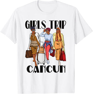 Girls Trip Cancun 2026 Mexico Vacation Weekend Black Women T-Shirt - T-Shirt | White