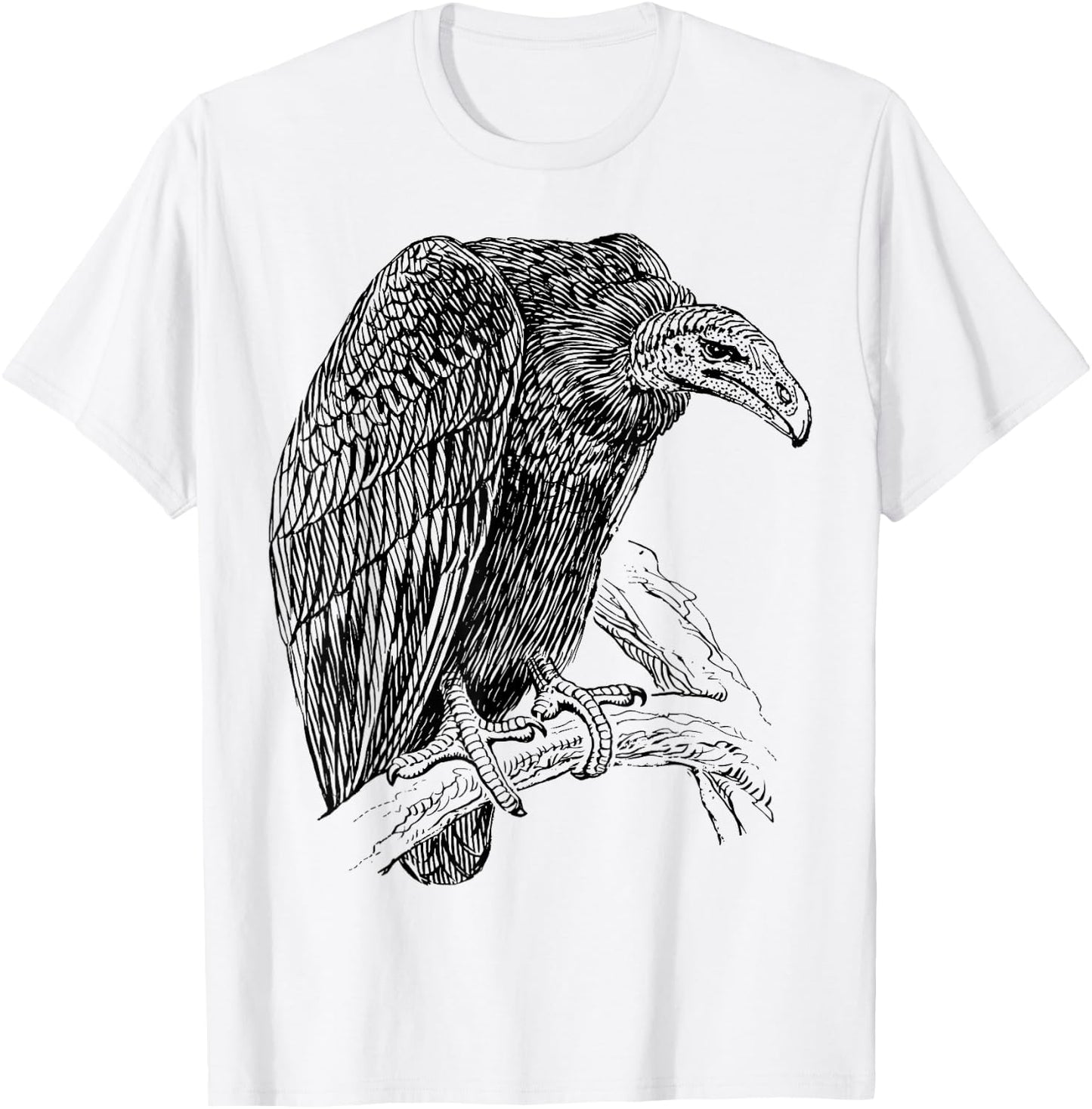 Turkey Vulture Bird Perched T-Shirt - T-Shirt | White