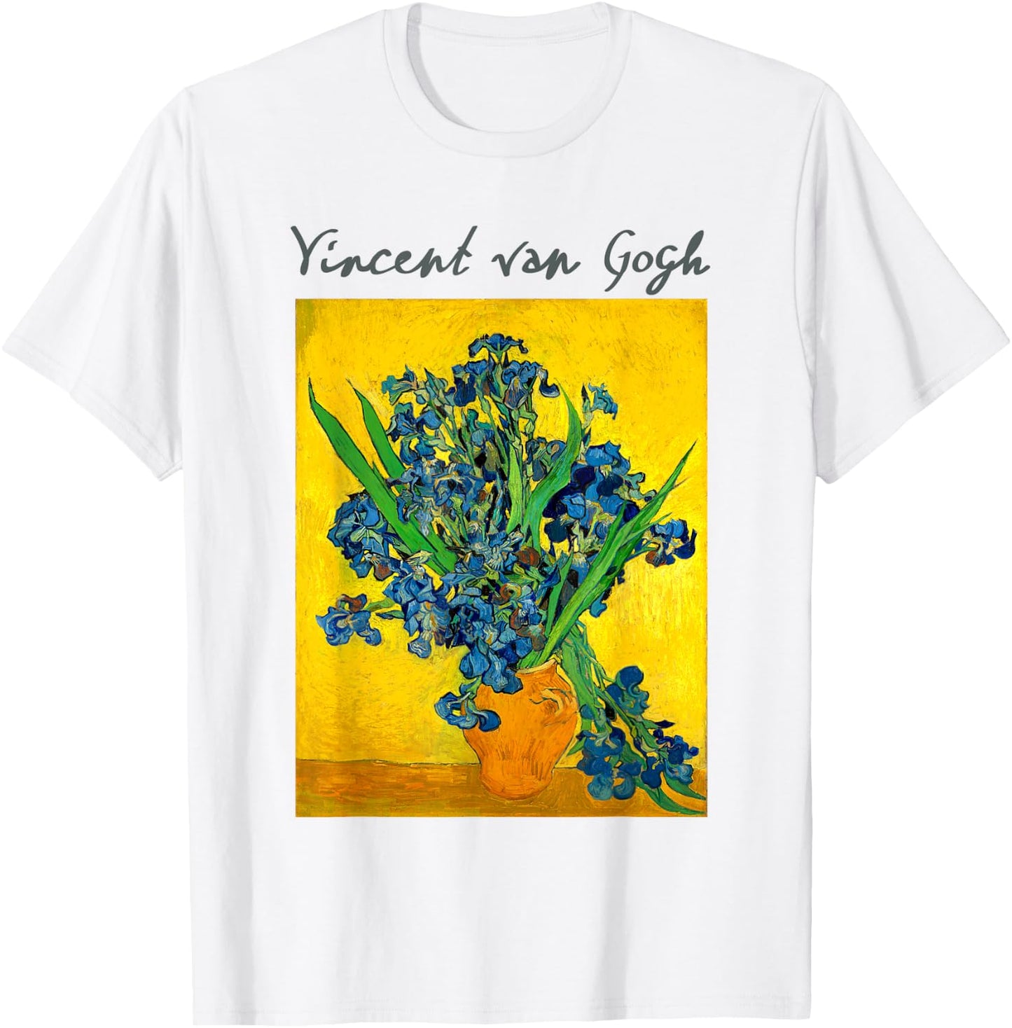Famous Art Irises Painting Artist Van Gogh T-Shirt - T-Shirt | White