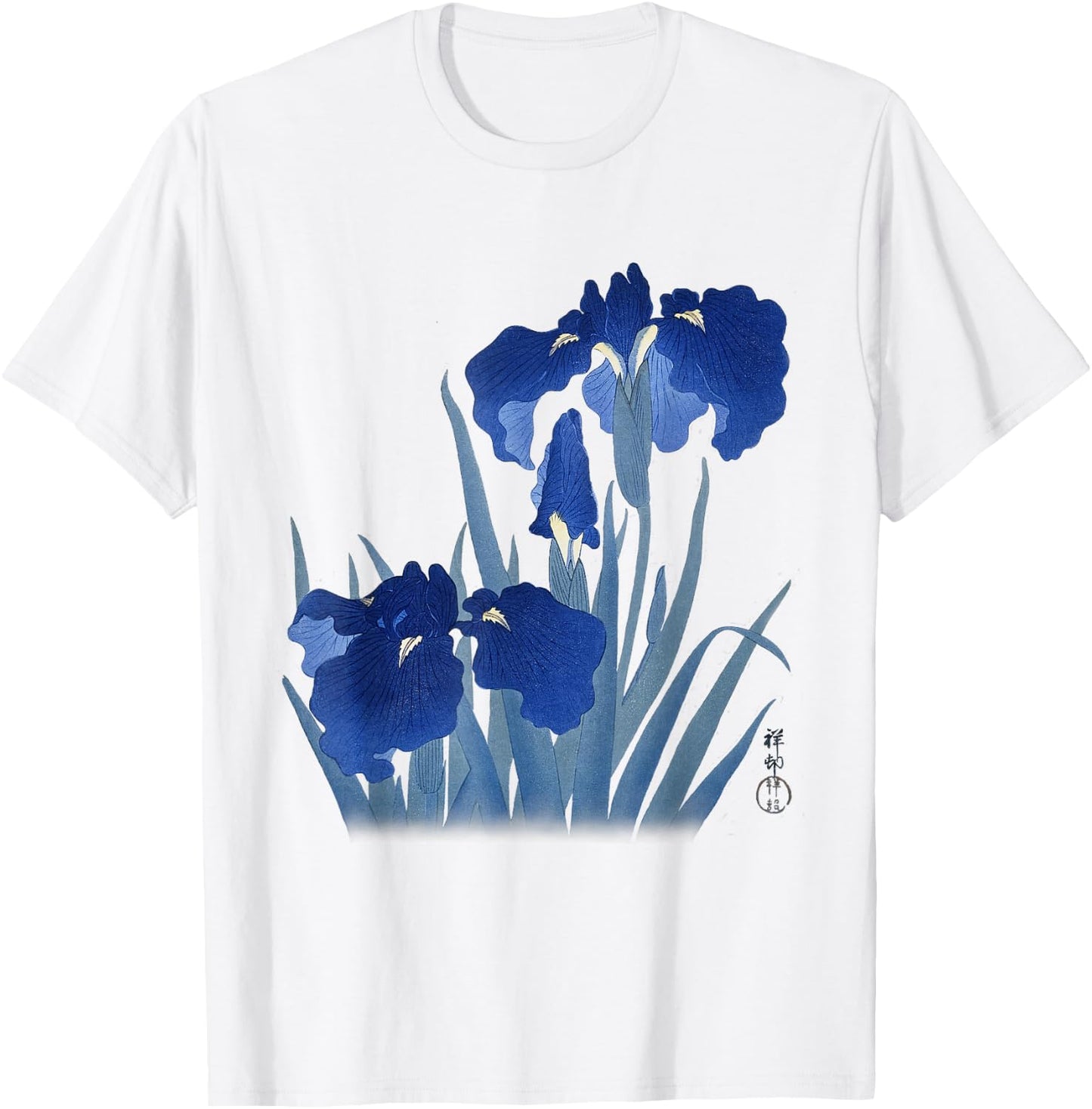Japanese art print irises by Ohara Koson T-Shirt - T-Shirt | White
