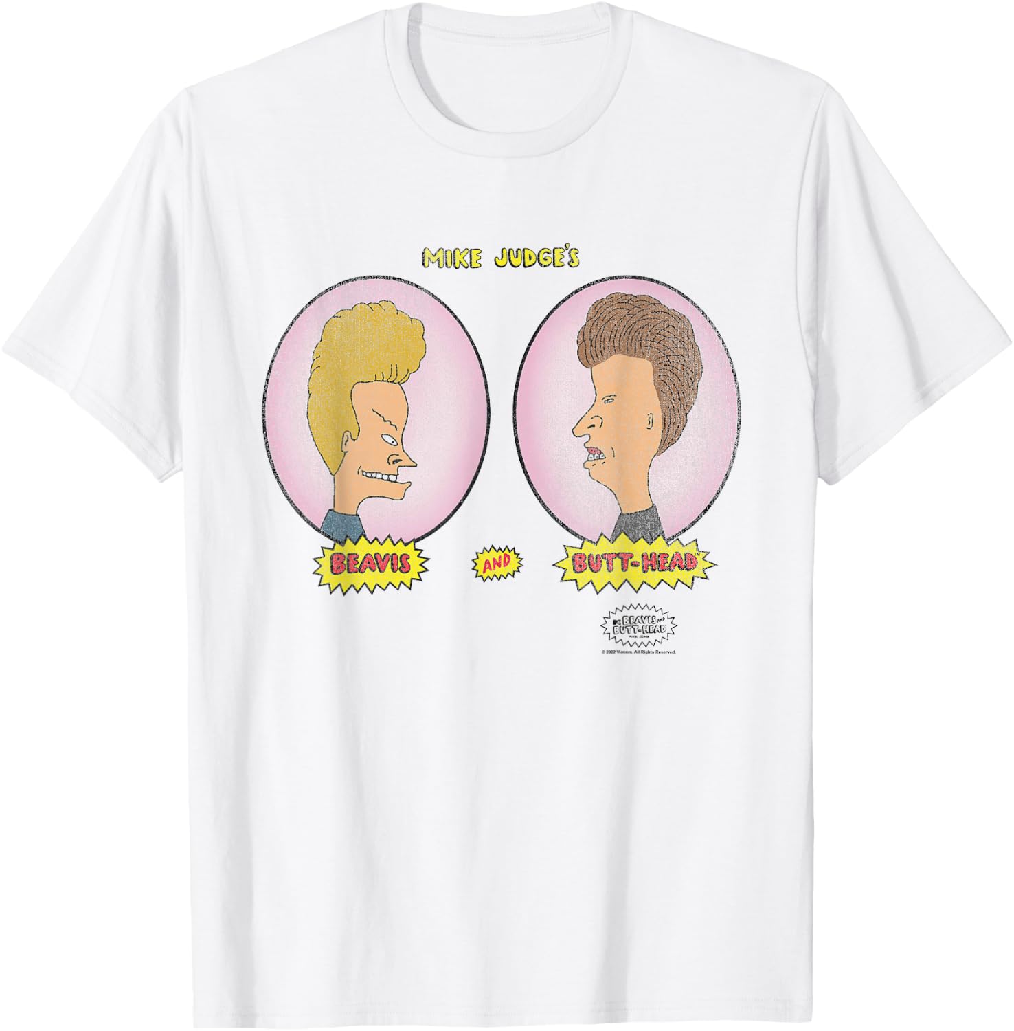 Beavis and Butt-Head Heads in Ovals T-Shirt - T-Shirt | White