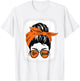 Be Kind We Wear Orange Unity Day Orange Messy Bun Bleached T-Shirt - T-Shirt | White