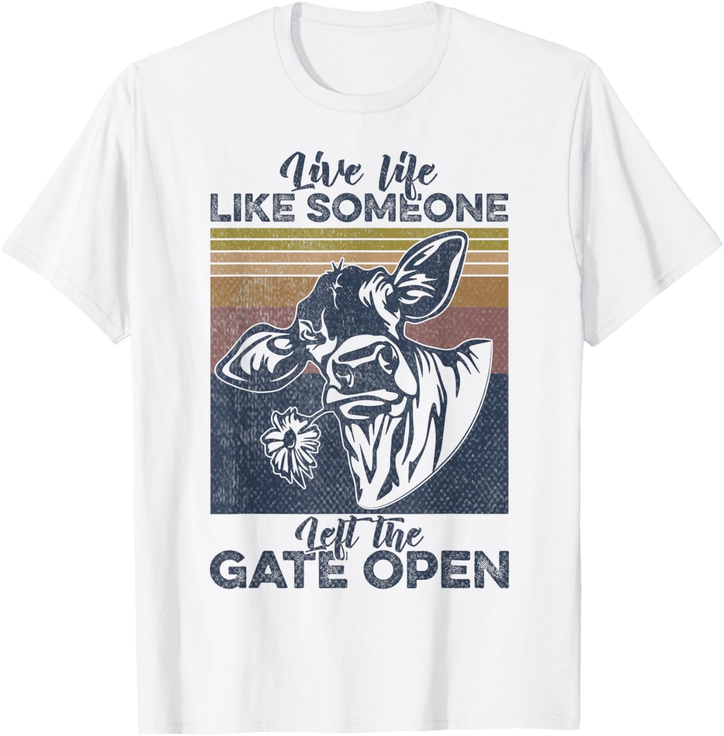 Moo Live-Life Like Someone Left the Gate Open Hay Girl T-Shirt - T-Shirt | White