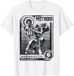 Nintendo Metroid Samus Distressed Poster Graphic T-Shirt - T-Shirt | White