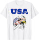 American Bald Eagle USA Patriotic US Flag National Bird Women Kids Men T-Shirt - T-Shirt | White