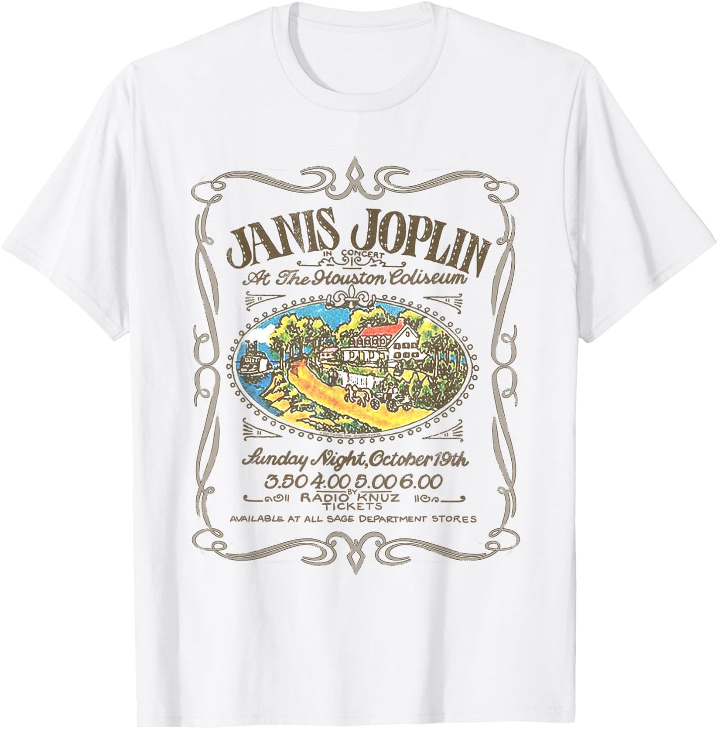 Janis Joplin Houston Handbill T-Shirt - T-Shirt | White