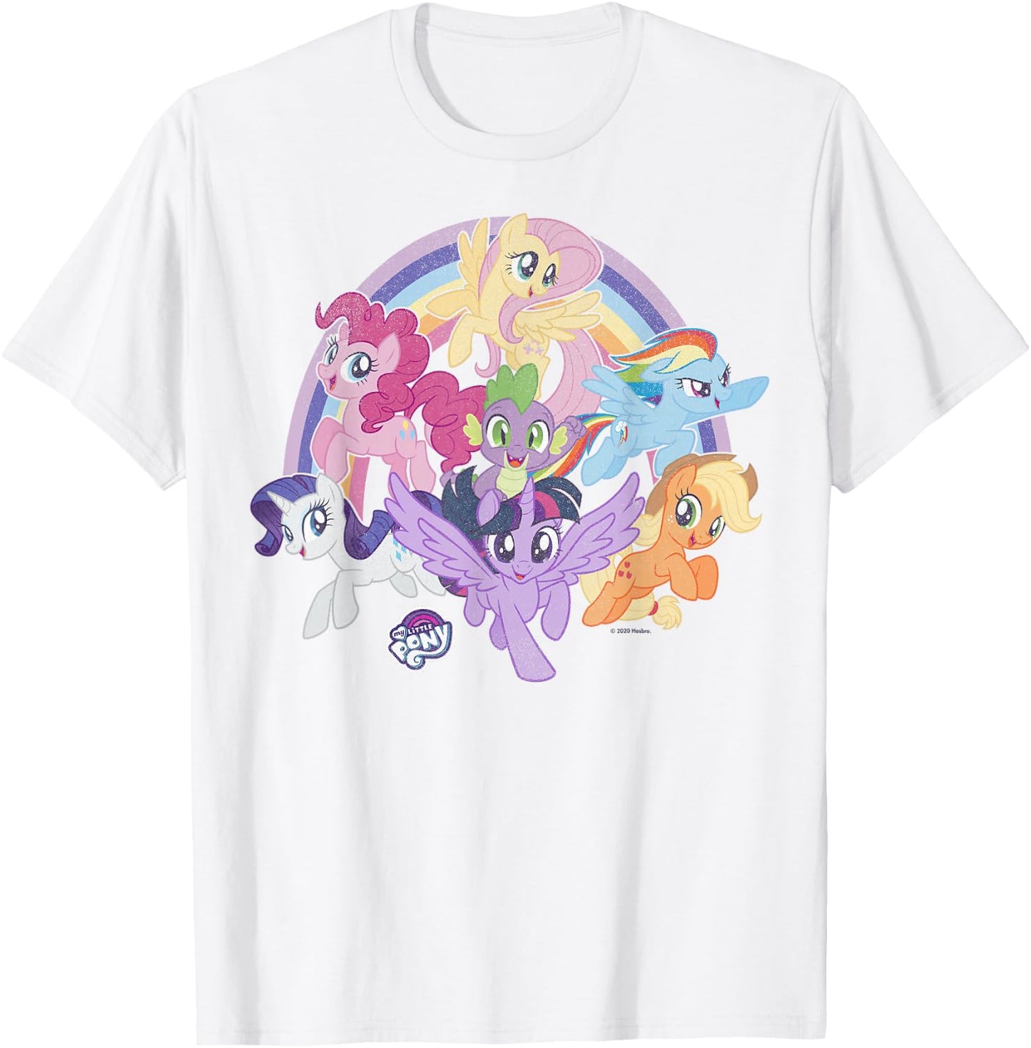 My Little Pony: Friendship is Magic Rainbow Pony Group Shot T-Shirt - T-Shirt | White