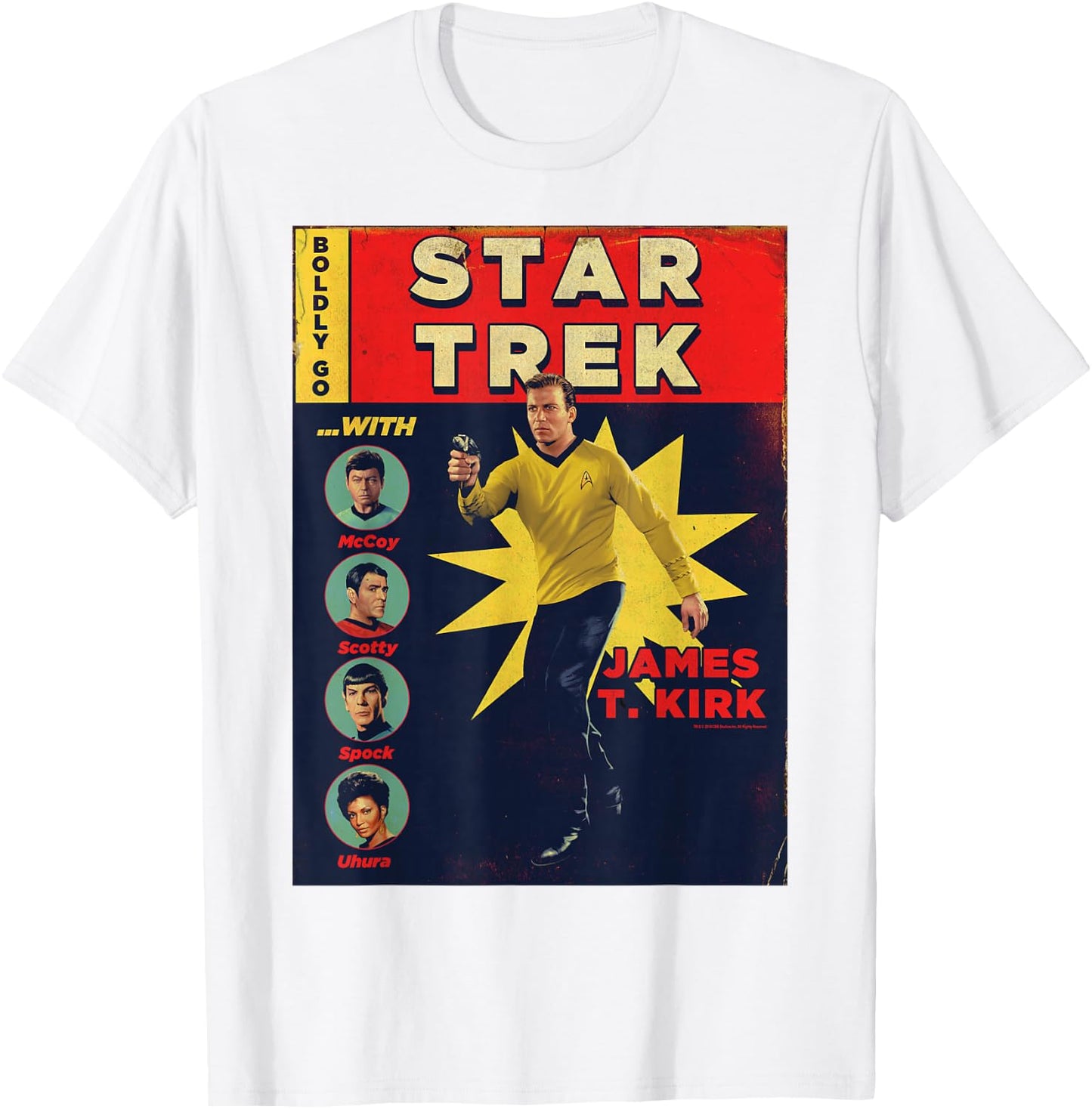 Star Trek Original Series James Kirk Comic T-Shirt - T-Shirt | White