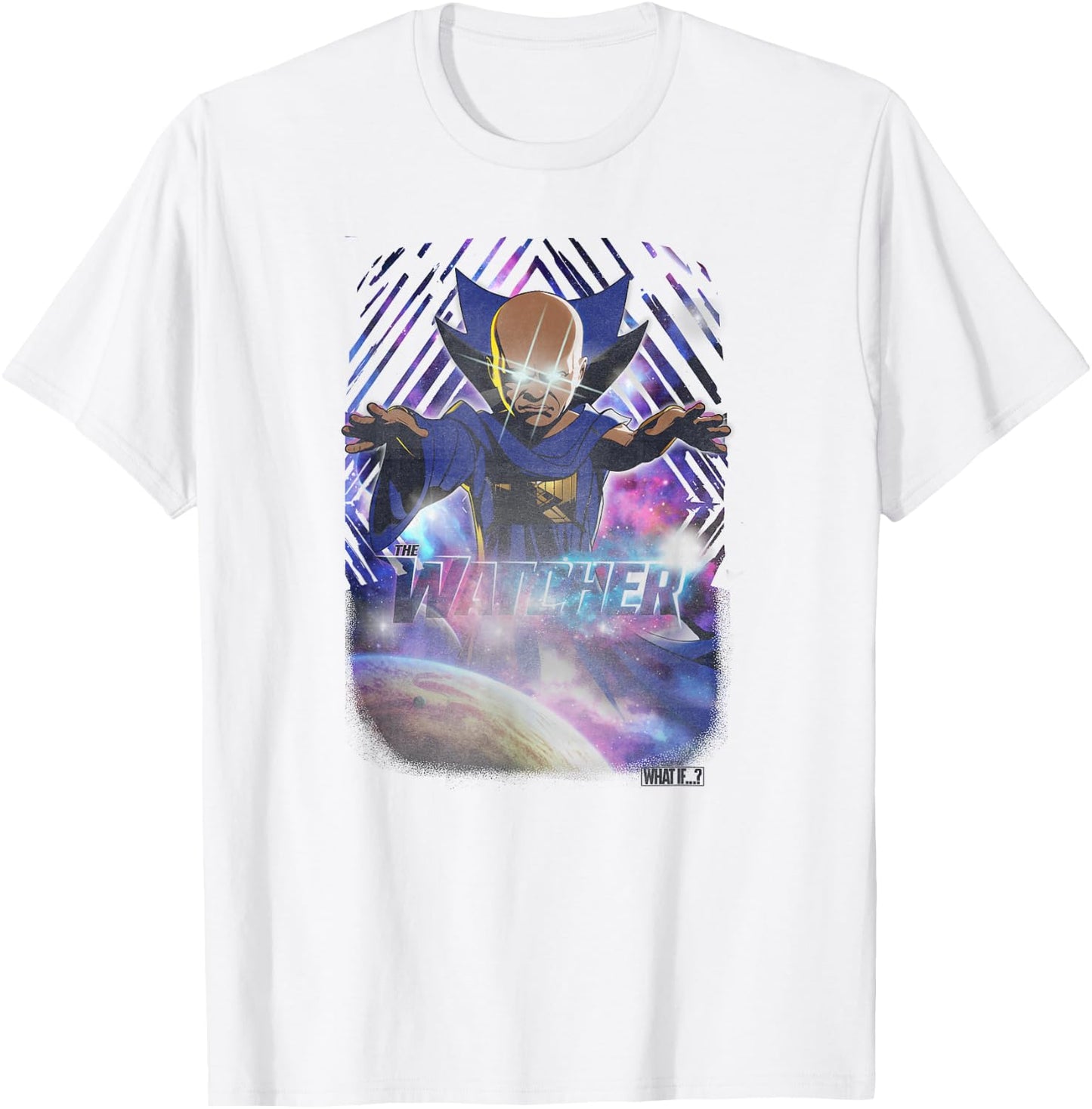 Marvel What If The Watcher Galactic Pattern Poster T-Shirt - T-Shirt | White