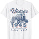 Vintage 1945 Trucker Big Rig Truck Driver 77th Birthday T-Shirt - T-Shirt | White