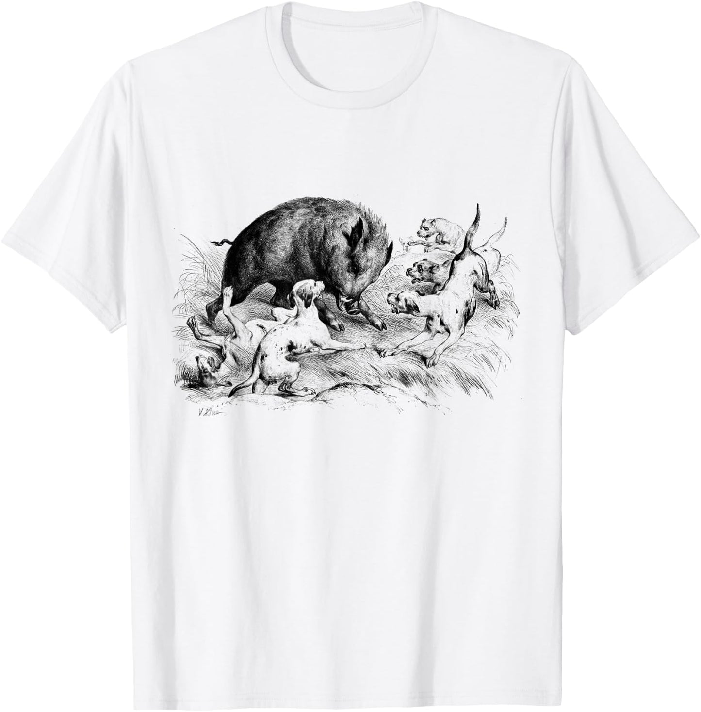 Wild Boar Hunter Pig Hog Hunting T-Shirt - T-Shirt | White