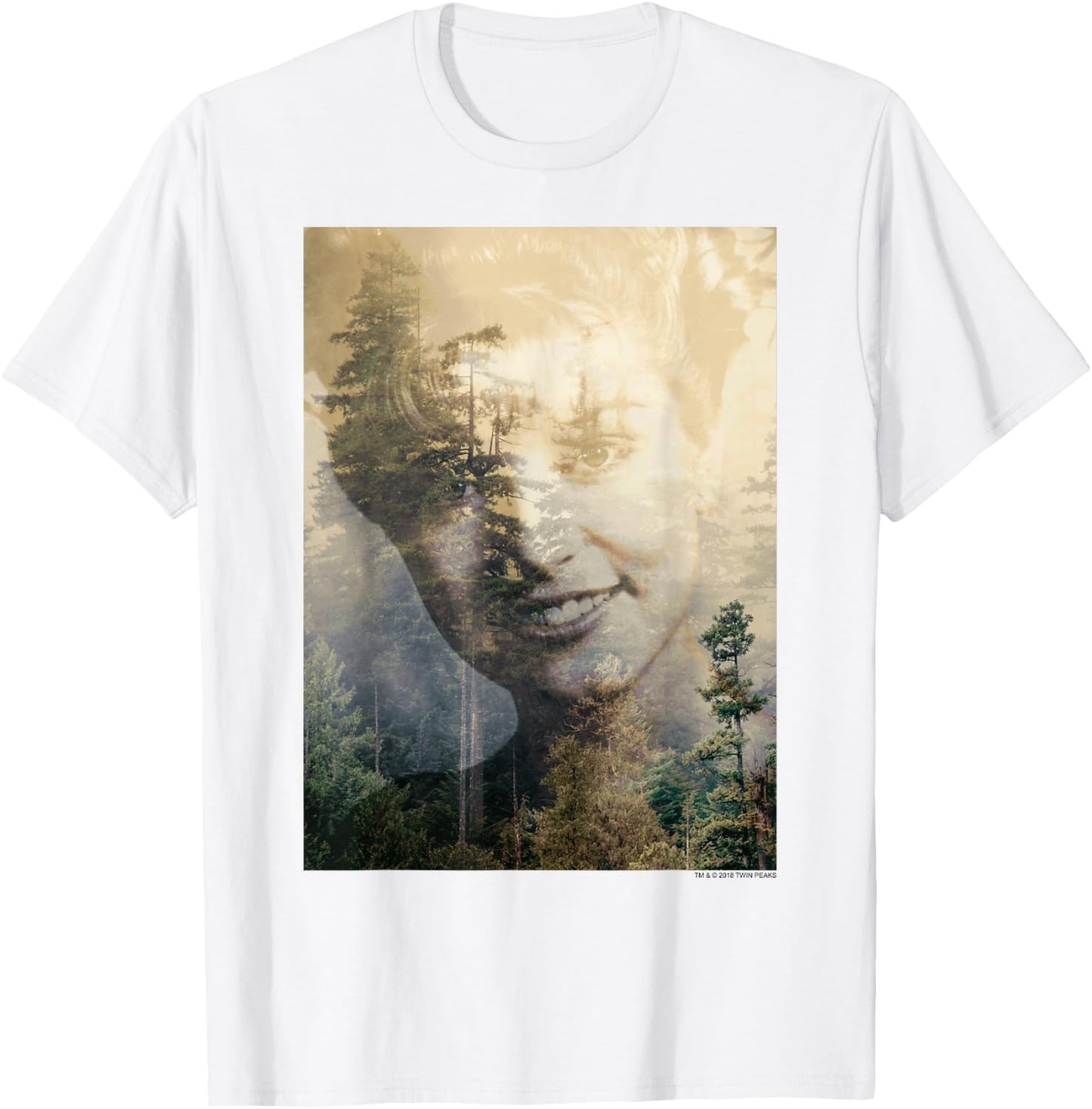 Twin Peaks Laura Double Exposed Forest Photo Graphic T-Shirt - T-Shirt | White