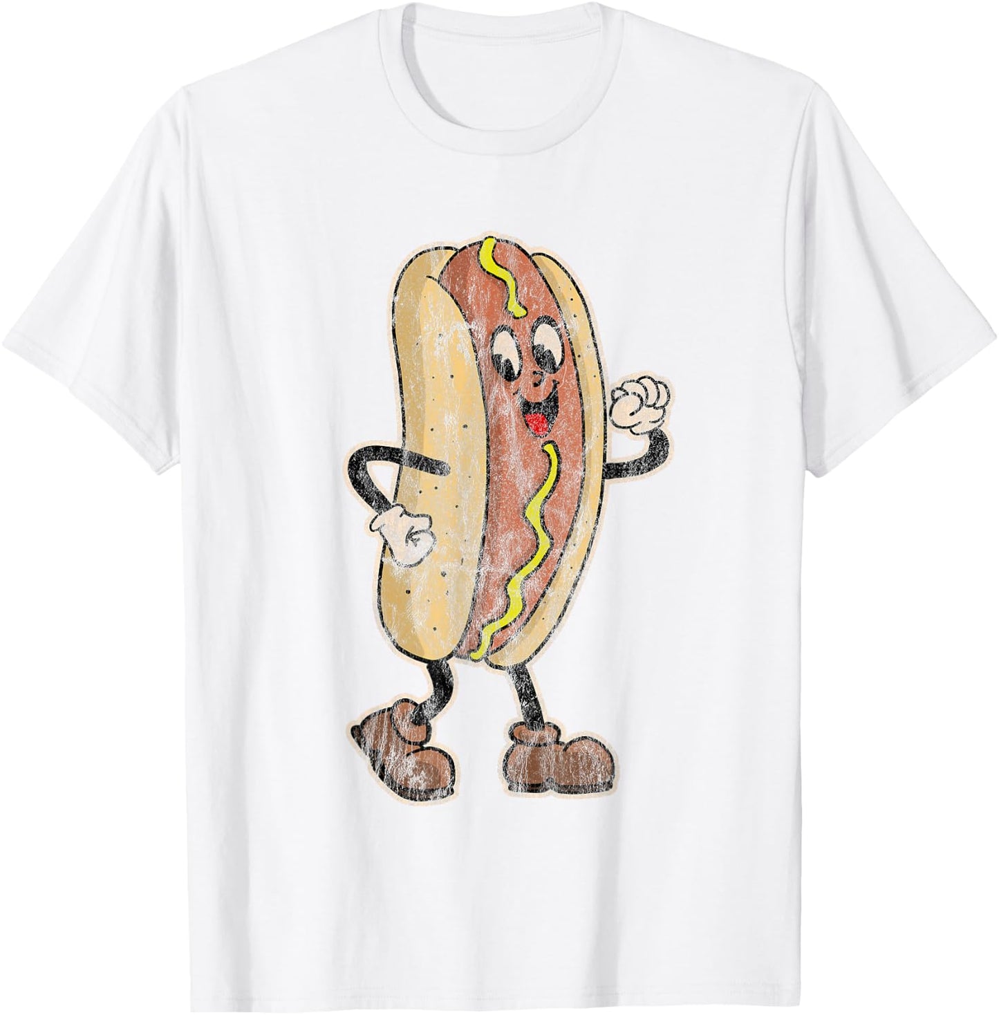 Distressed Walking Drive in Movie Hot Dog T-Shirt - T-Shirt | White