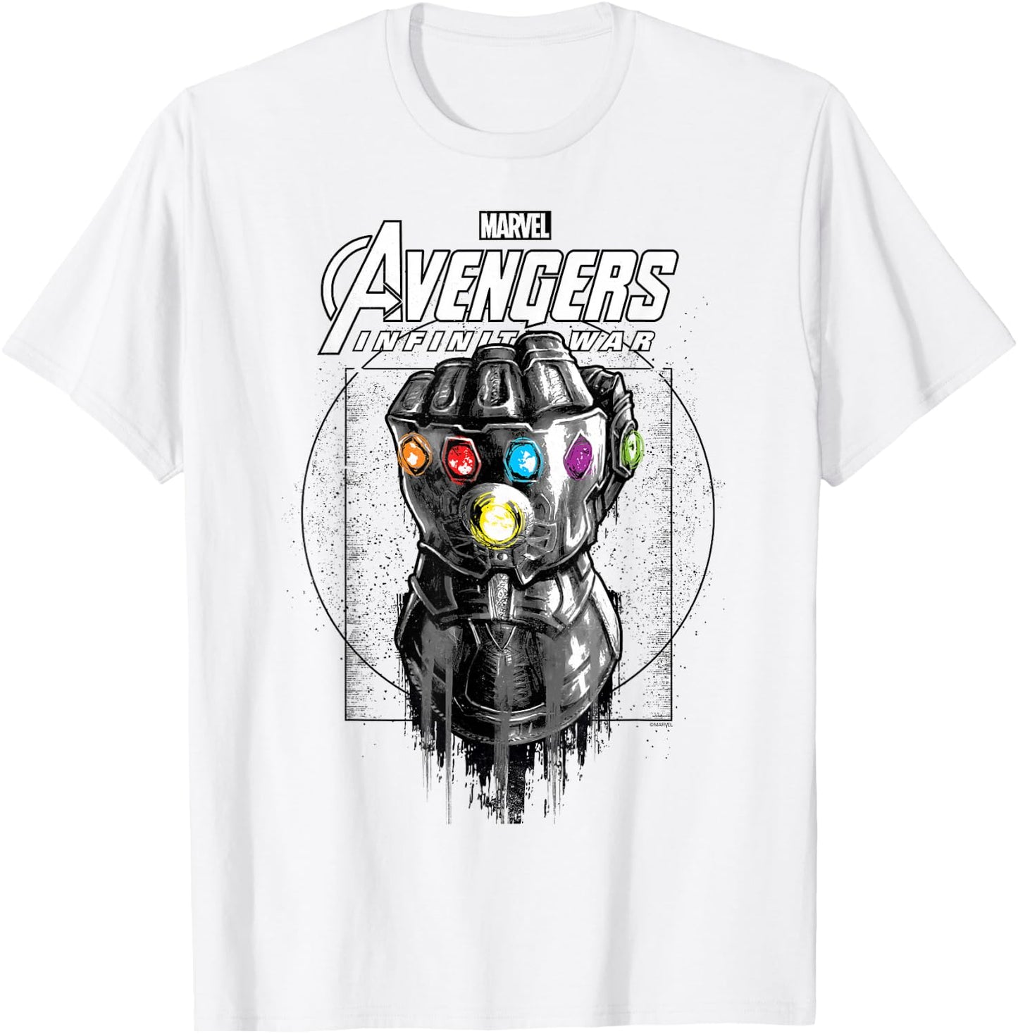 Marvel Infinity War Geo Gauntlet Sketch Graphic T-Shirt - T-Shirt | White