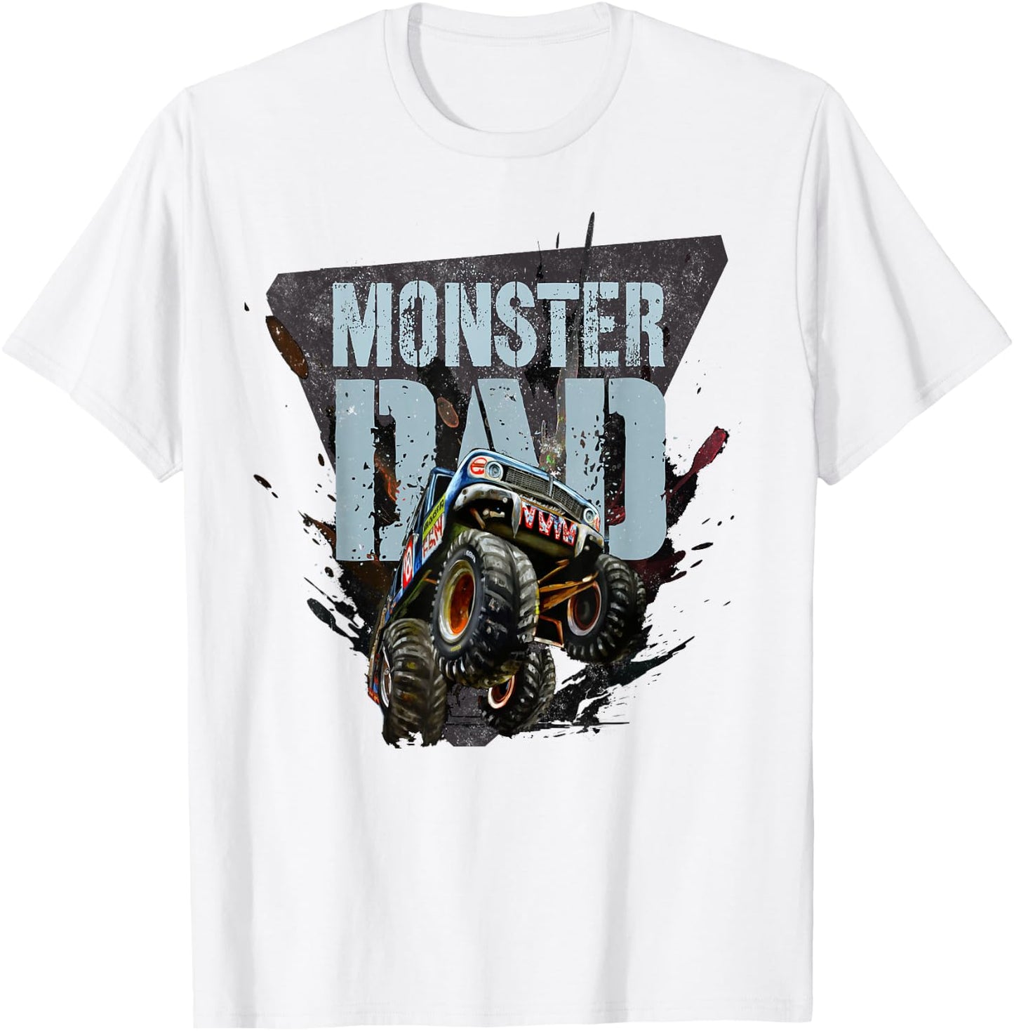 Vintage MONSTER Truck DAD Party Daddy of the Birthday Boy T-Shirt - T-Shirt | White