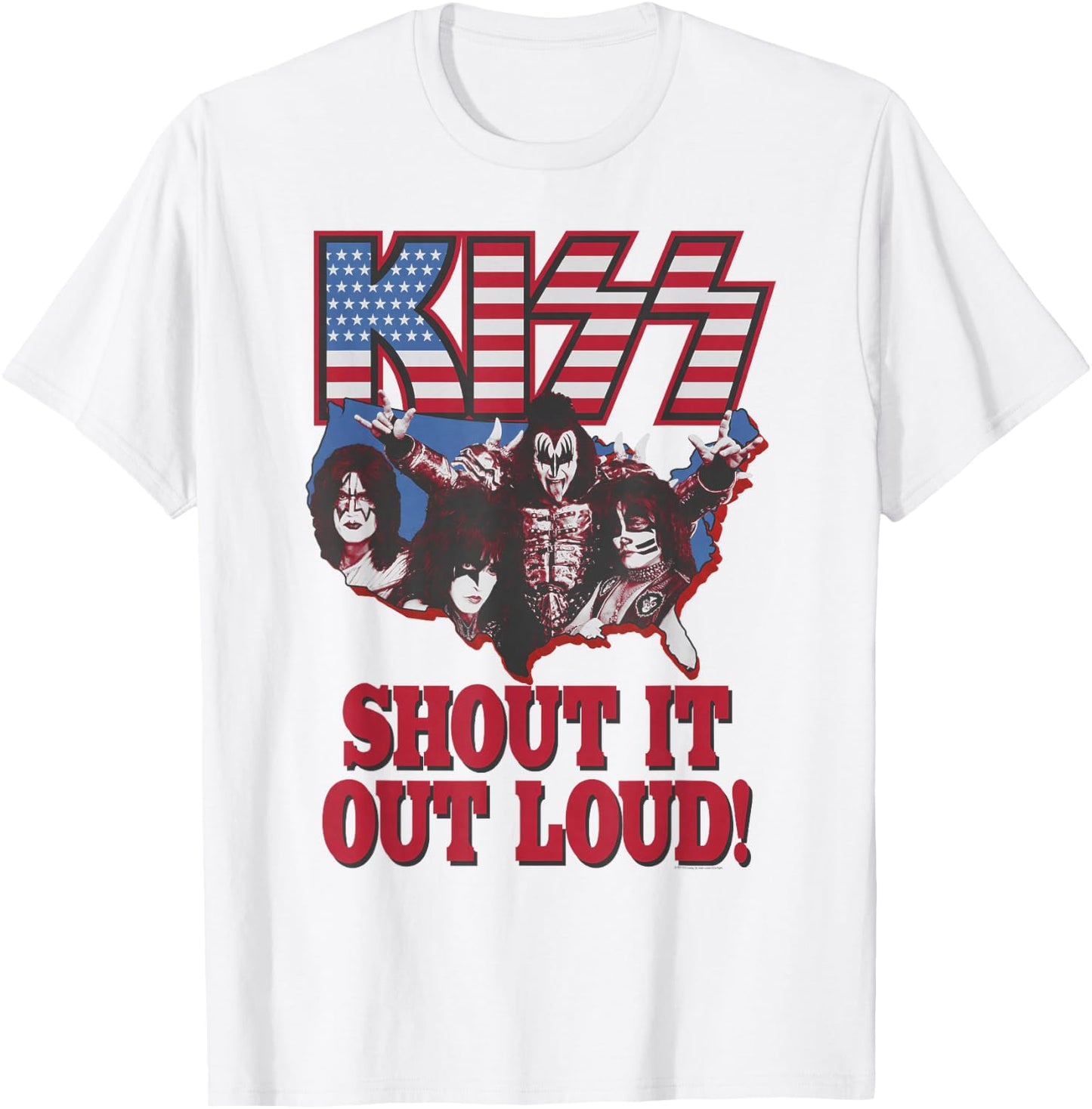 KISS - Shout It Out Loud USA T-Shirt - T-Shirt | White