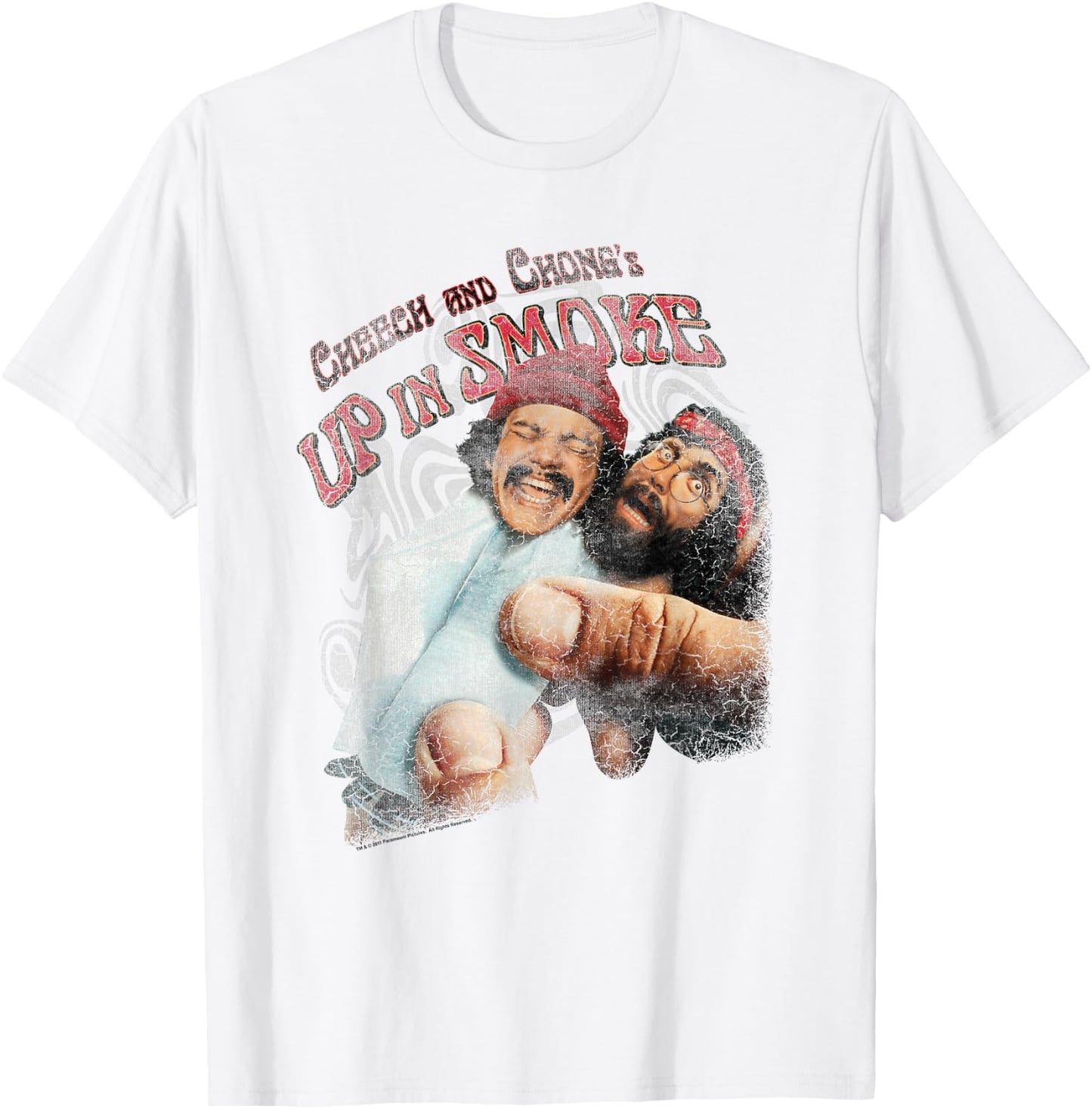 Up in Smoke Cheech and Chong Rolled Up T-Shirt - T-Shirt | White