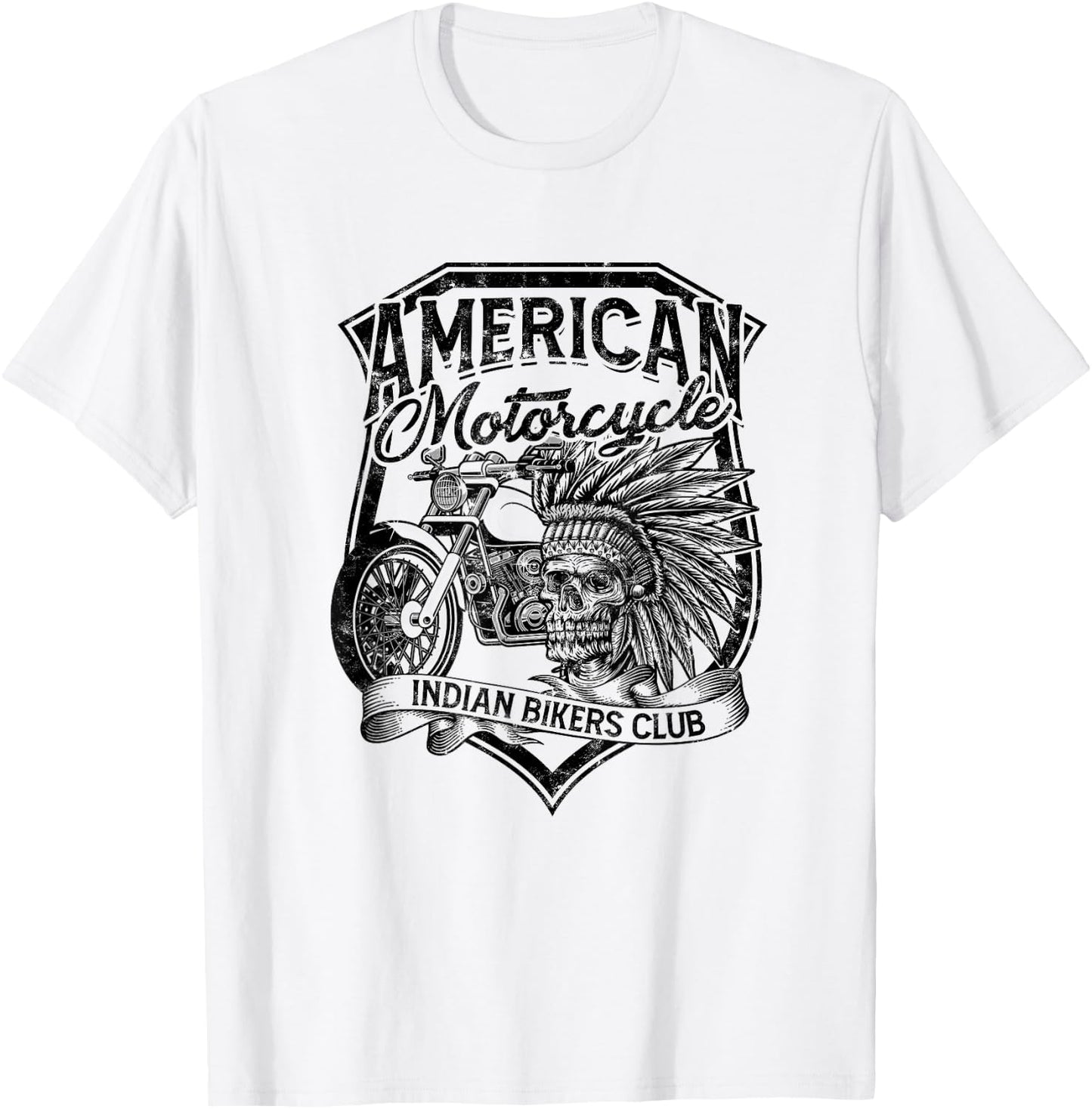 American Motorcycle Indian bikers club - Native american T-Shirt - T-Shirt | White