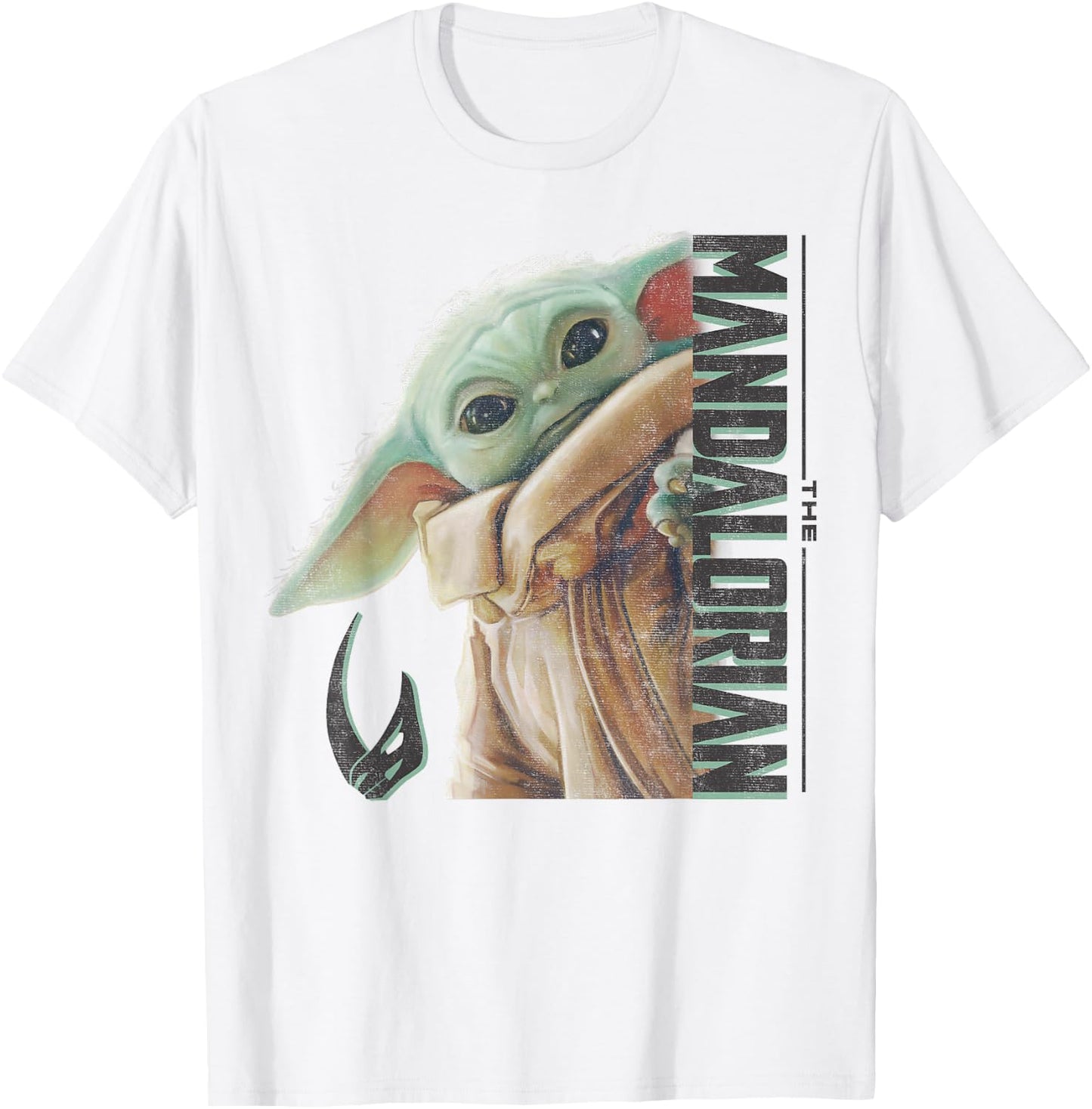 Star Wars: The Mandalorian Grogu Vertical Logo T-Shirt - T-Shirt | White