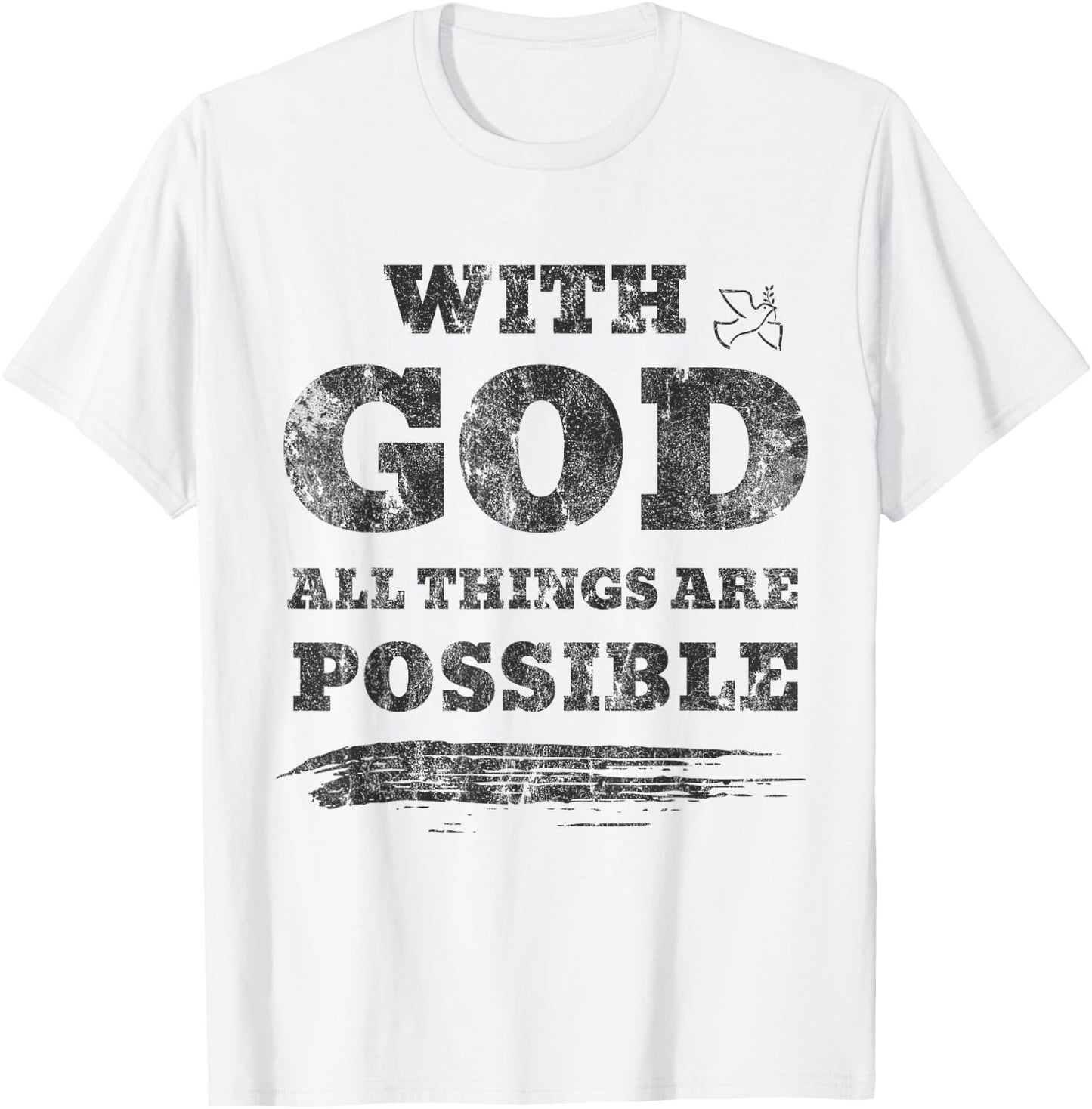 With God All Things Are Possible Retro Vintage T-Shirt - T-Shirt | White
