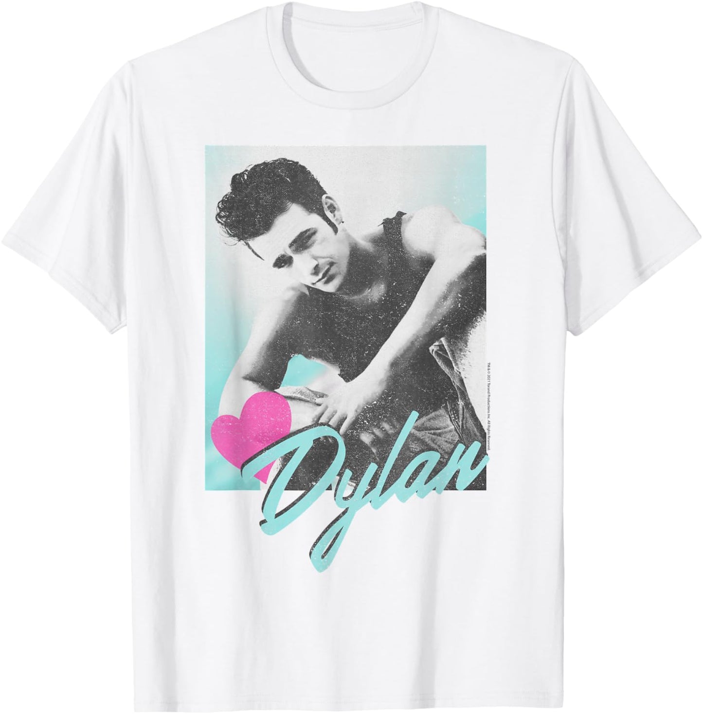 Beverly Hills 90210 Dylan McKay Heart Portrait Small T-Shirt - T-Shirt | White