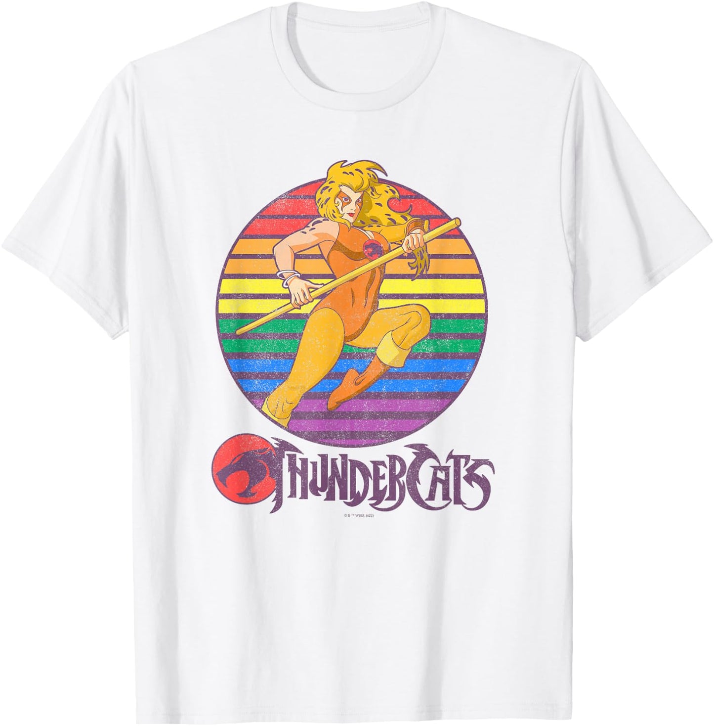 Thundercats Cheetara Rainbow Sunset Poster T-Shirt - T-Shirt | White