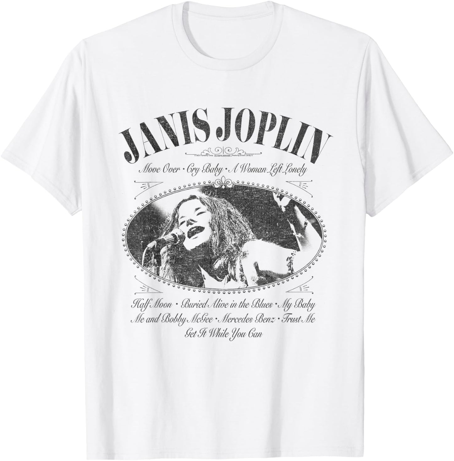 Popfunk Janis Joplin Pearl Bottle Label - Women's Classic Fit White Short Sleeve Letter Print - Small T-Shirt - T-Shirt | White