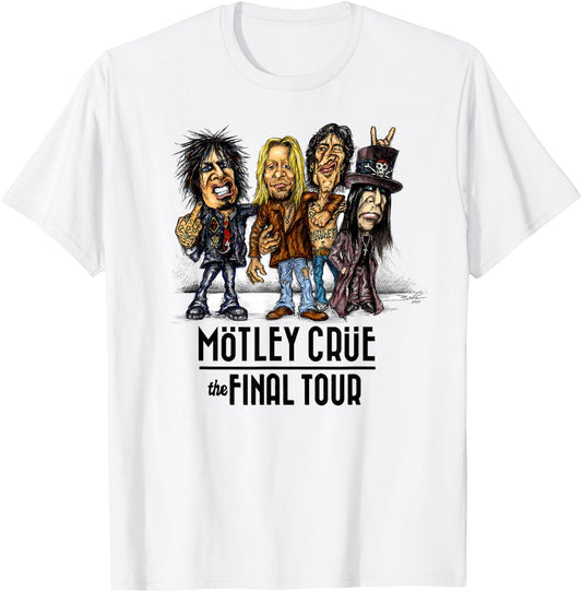 Mötley Crüe – The Final Tour Caricature T-Shirt - T-Shirt | White