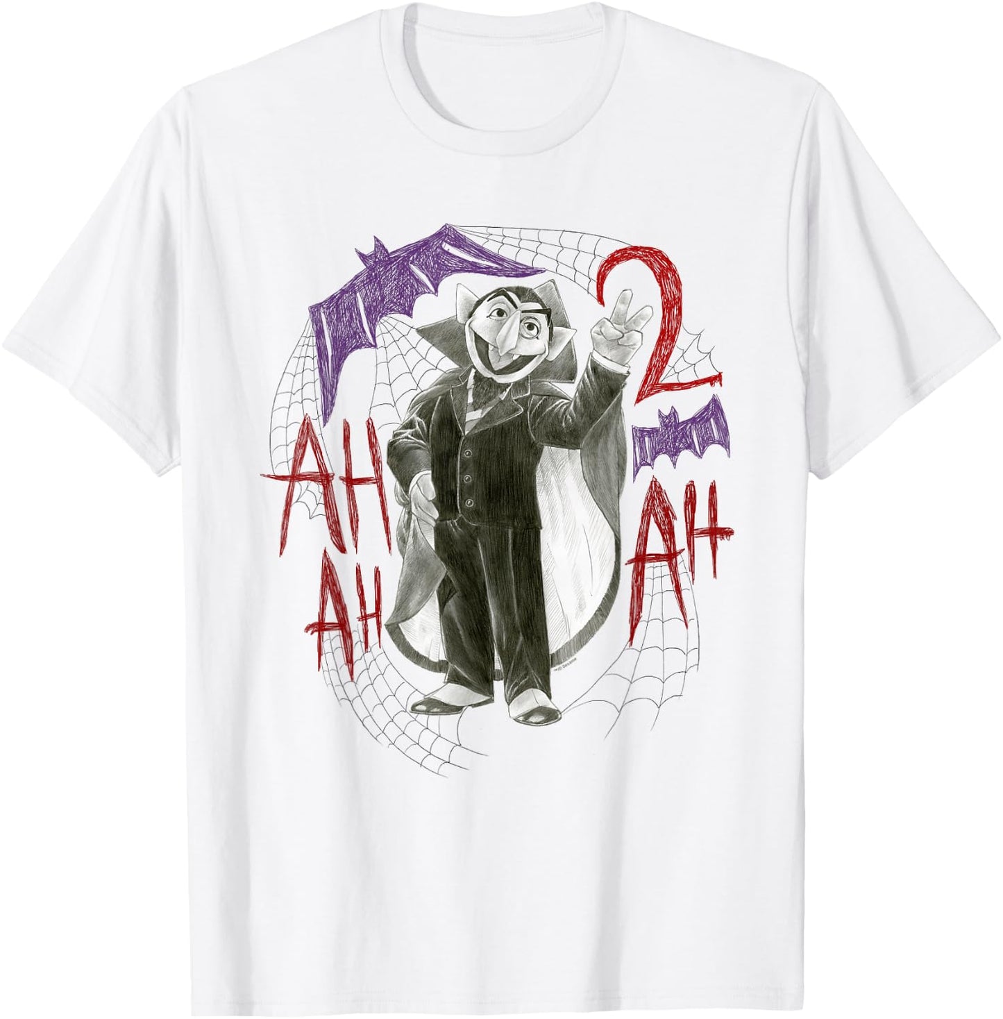 Sesame Street The Count 2Ah Ah T-Shirt - T-Shirt | White