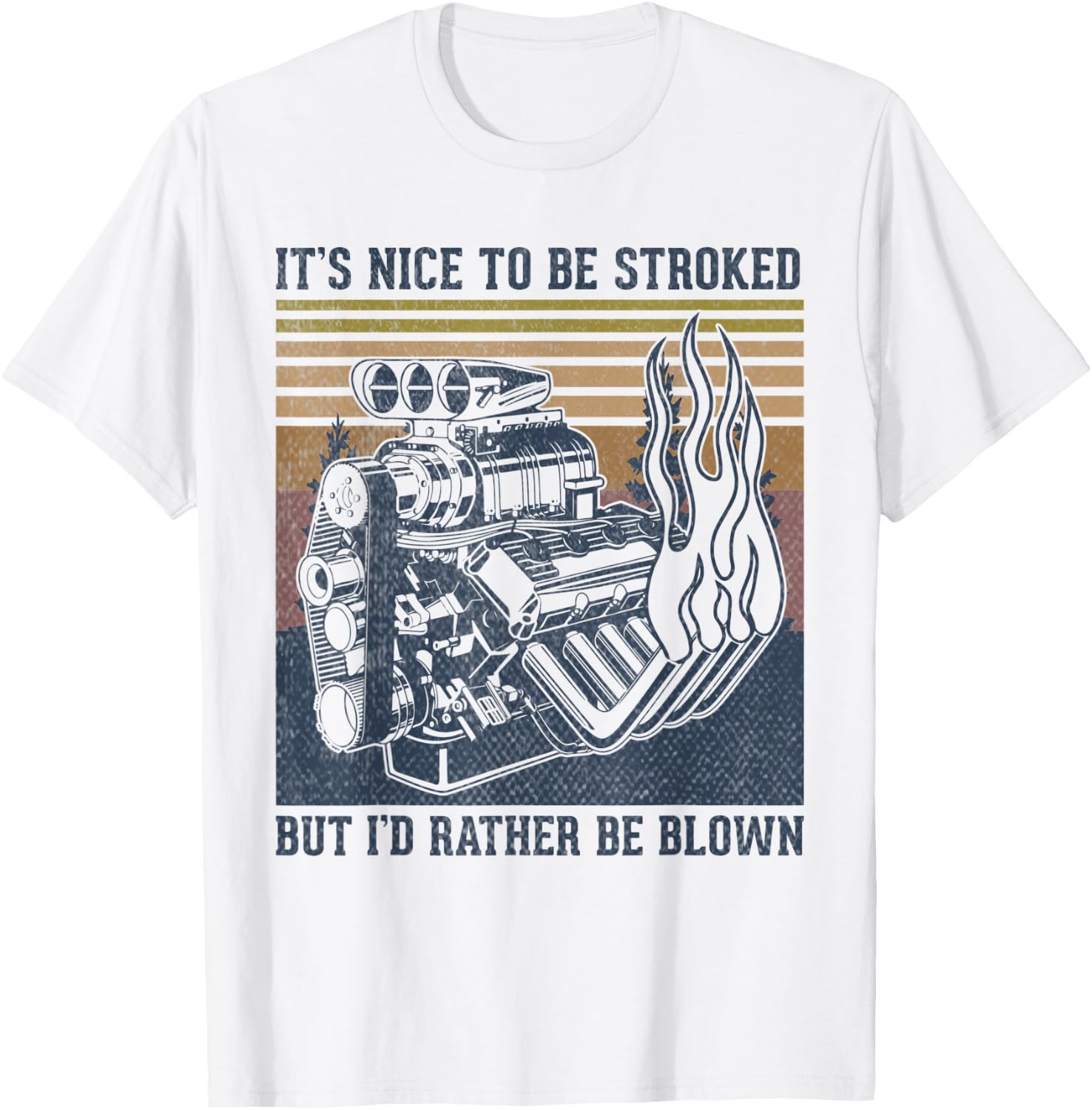 It's Nice To Be Stroked But I'd Rather Be Blown funny block T-Shirt - T-Shirt | White