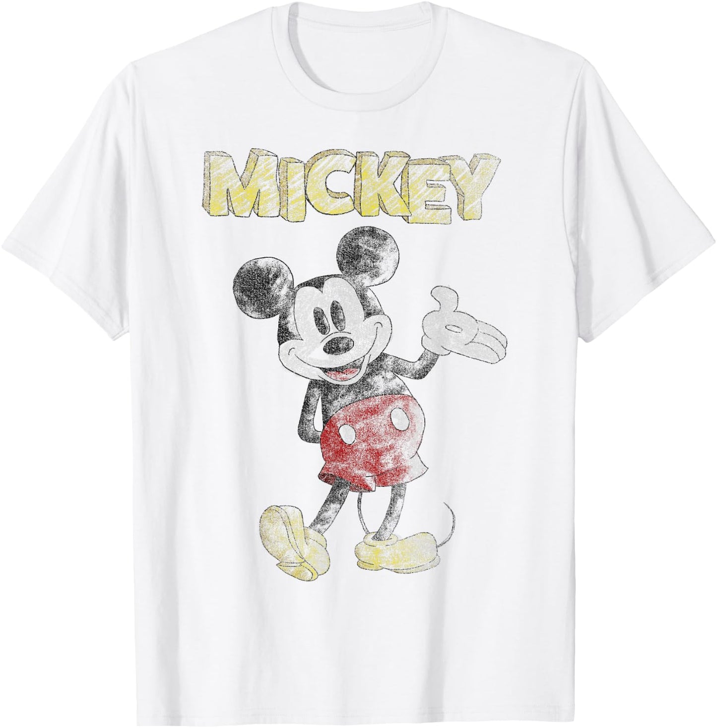 Disney Mickey And Friends Mickey Mouse Sketch Portrait T-Shirt - T-Shirt | White