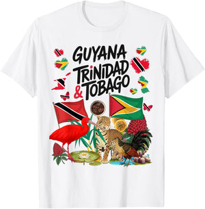 Trinidad & Guyana Flag Outfit Idea Guyanese Roots T-Shirt - T-Shirt | White