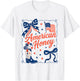 American Honey Retro Coquette Bow Patriotic 4th of July T-Shirt - T-Shirt | White