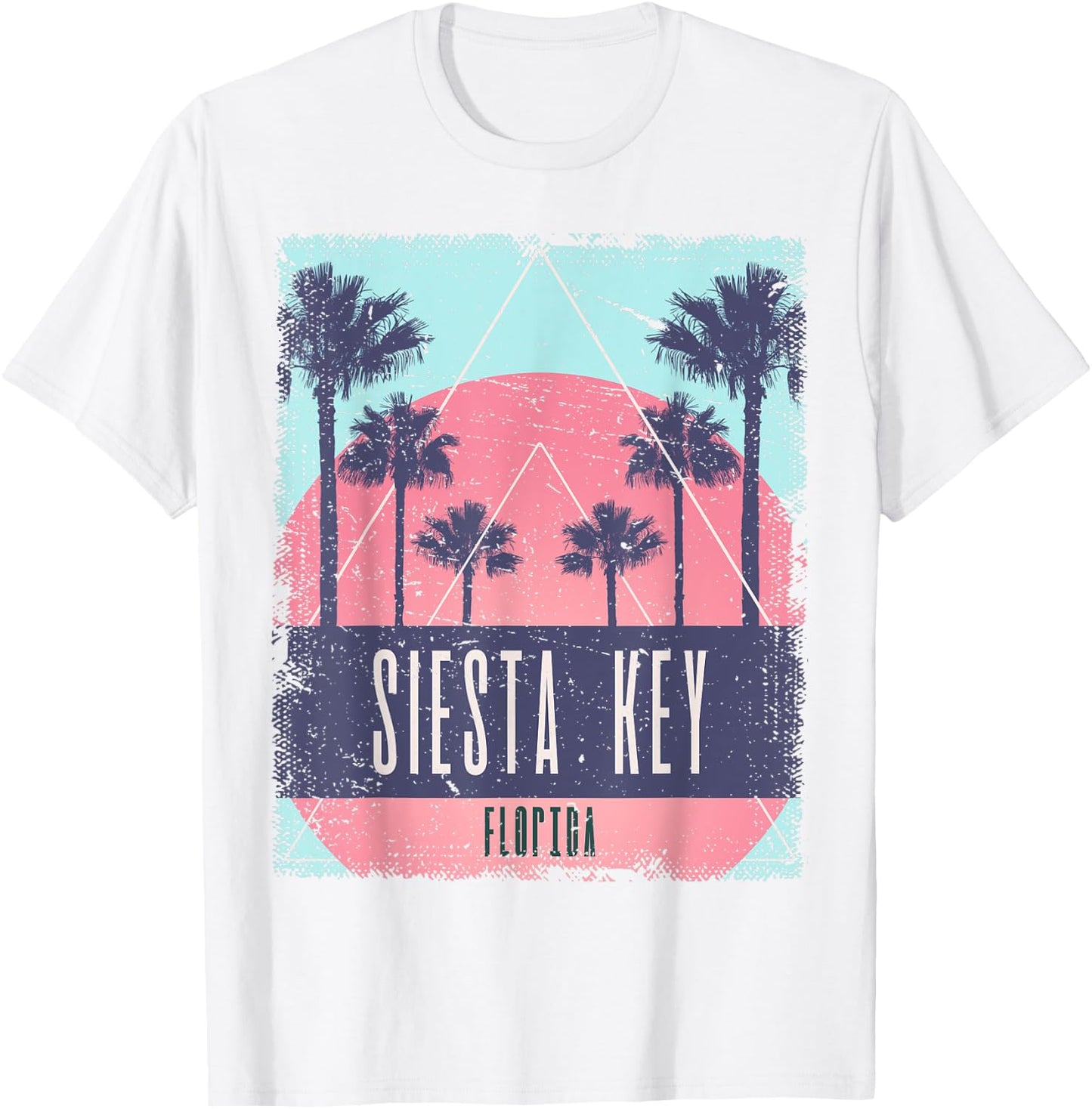 Siesta Key Beach Florida FL Vintage Vaporwave Retro 80s Men Women Kids T-Shirt - T-Shirt | White