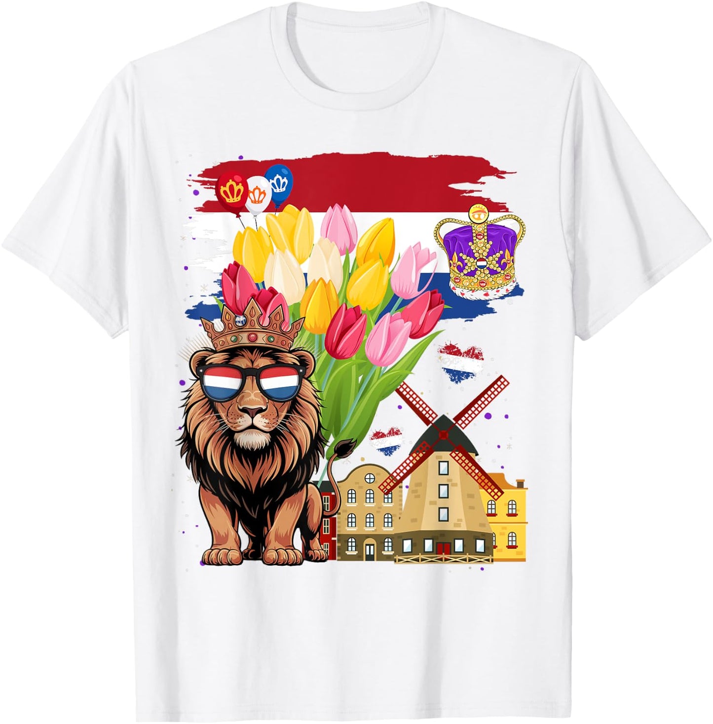 Nederland Flag Outfit Idea For Kids & Koningsdag King’s Day T-Shirt - T-Shirt | White