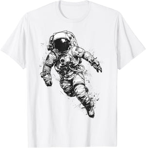 Astronaut Graphic Space Motif Astronaut T-Shirt - T-Shirt | White
