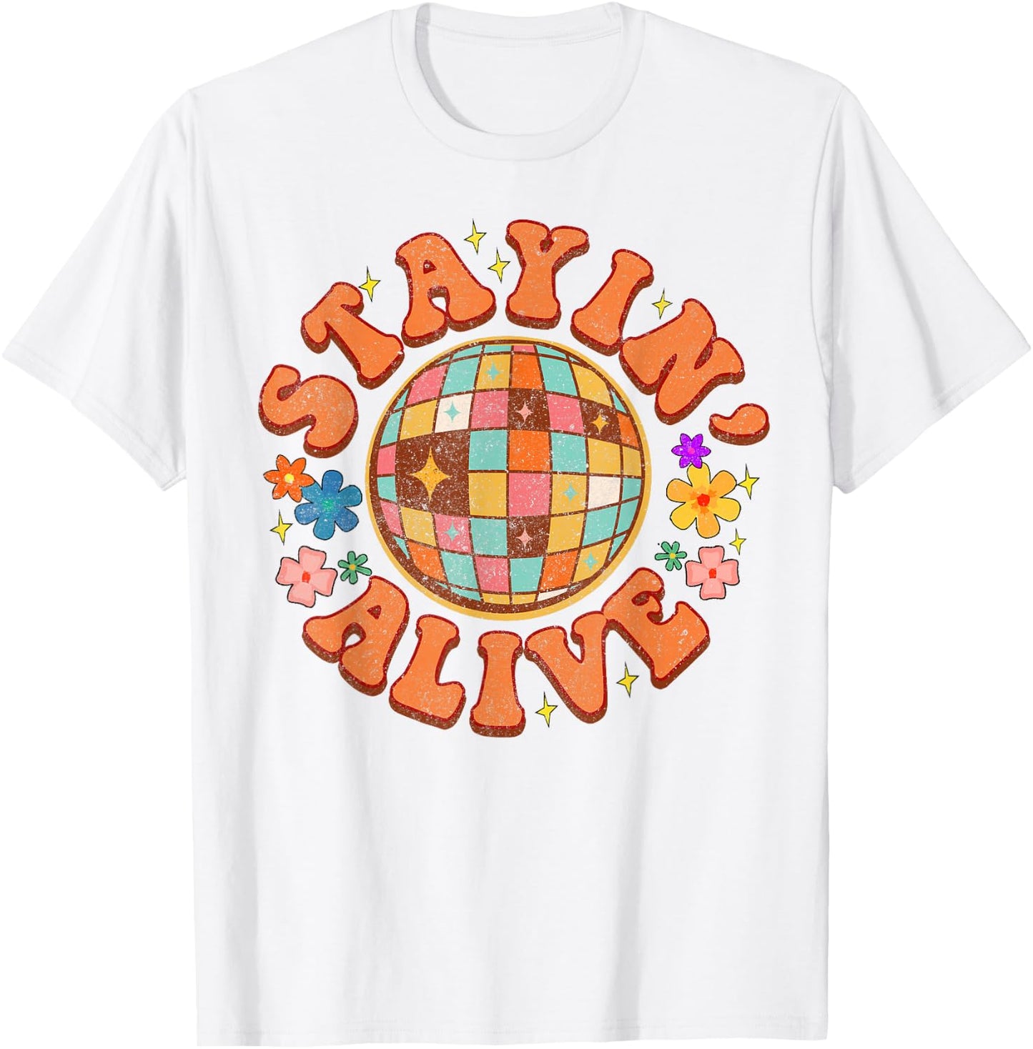Stayin' Alive Bridesmaid Bride Babe Disco Bachelorette Party T-Shirt - T-Shirt | White